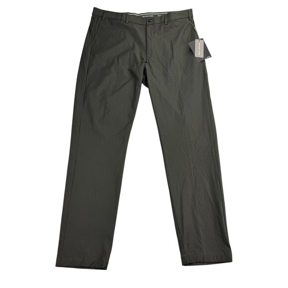 Michael Kors Mens Major Classic Fit Stretch Performance Pants Dark Olive 38x34 - Picture 1 of 4